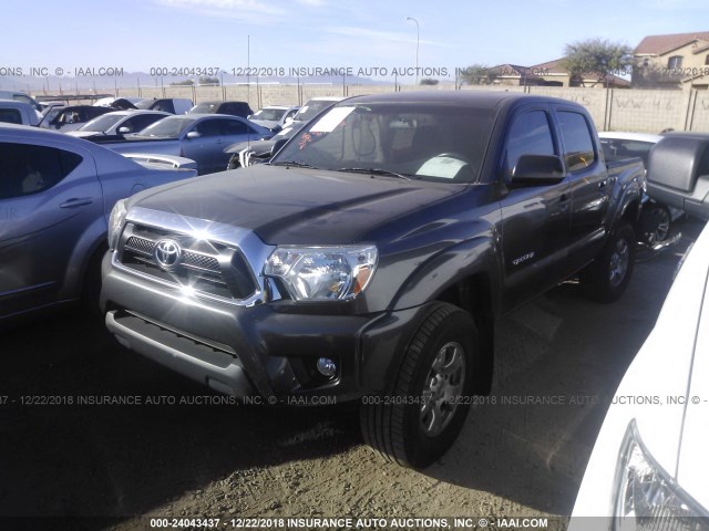5TFJU4GN1EX055850 - 2014 TOYOTA TACOMA DOUBLE CAB PRERUNNER GRAY photo 2