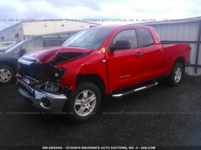 5TFBT54157X005194 - 2007 TOYOTA TUNDRA DOUBLE CAB SR5 RED photo 2