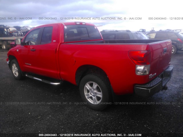 5TFBT54157X005194 - 2007 TOYOTA TUNDRA DOUBLE CAB SR5 RED photo 3