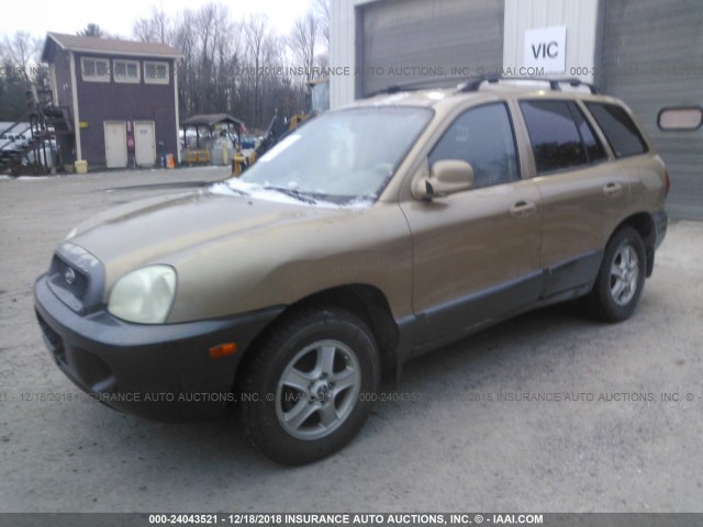 KM8SB12B12U218205 - 2002 HYUNDAI SANTA FE GL GOLD photo 2