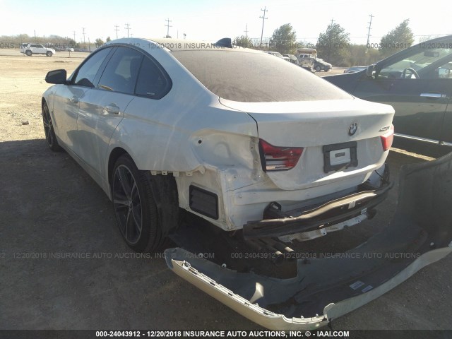 WBA4J1C52JBG80646 - 2018 BMW 430I GRAN COUPE WHITE photo 3
