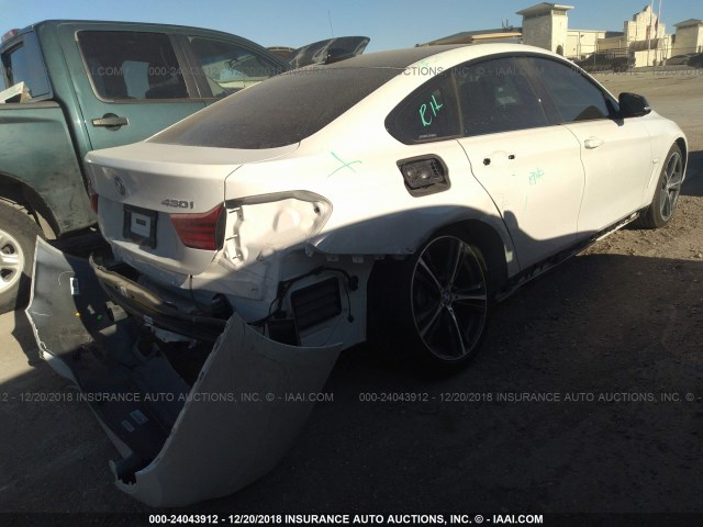 WBA4J1C52JBG80646 - 2018 BMW 430I GRAN COUPE WHITE photo 4