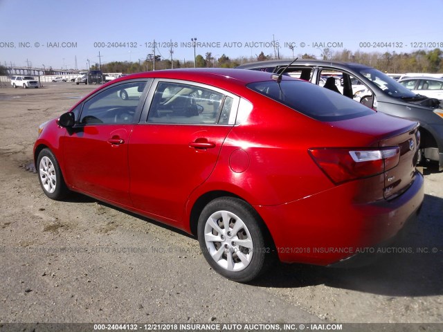 KNADM4A35D6265549 - 2013 KIA RIO LX RED photo 3