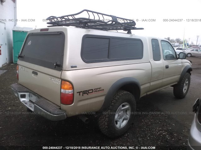 5TEWN72N23Z248185 - 2003 TOYOTA TACOMA XTRACAB GOLD photo 4