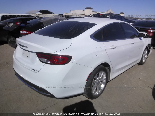 1C3CCCAB3GN166245 - 2016 CHRYSLER 200 LIMITED WHITE photo 4