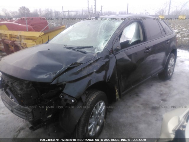 2FMDK3JC7DBA24236 - 2013 FORD EDGE SEL BLACK photo 2