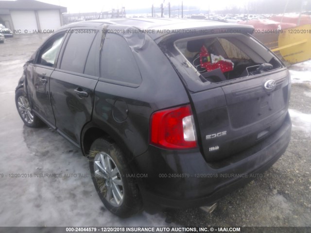 2FMDK3JC7DBA24236 - 2013 FORD EDGE SEL BLACK photo 3