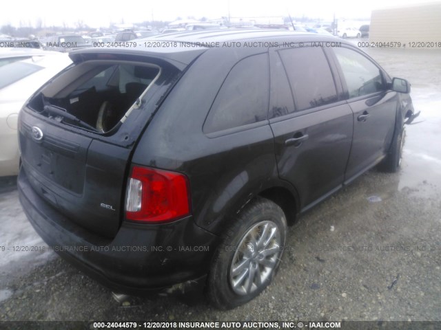 2FMDK3JC7DBA24236 - 2013 FORD EDGE SEL BLACK photo 4