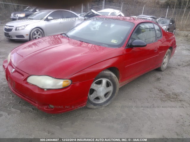 2G1WX12K649109917 - 2004 CHEVROLET MONTE CARLO SS RED photo 2