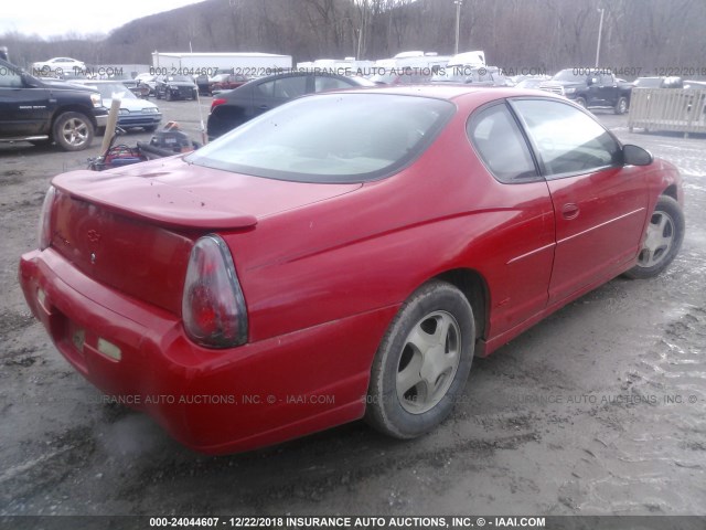 2G1WX12K649109917 - 2004 CHEVROLET MONTE CARLO SS RED photo 4