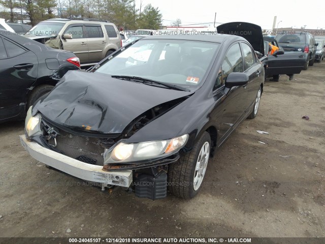 2HGFA16559H340447 - 2009 HONDA CIVIC BLACK photo 2