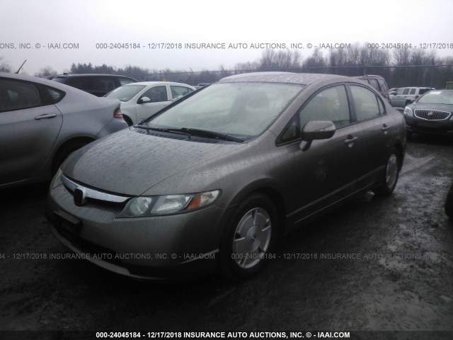 JHMFA36267S015004 - 2007 HONDA CIVIC HYBRID BROWN photo 2