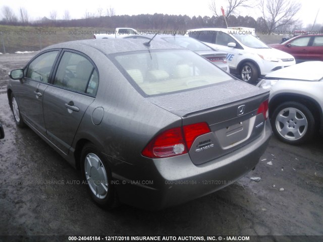 JHMFA36267S015004 - 2007 HONDA CIVIC HYBRID BROWN photo 3