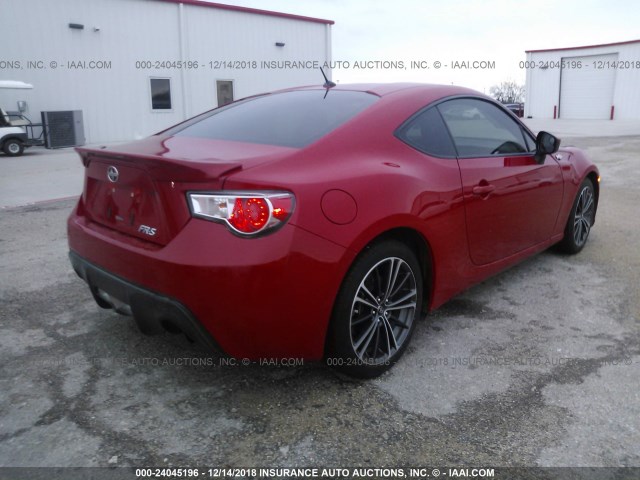 JF1ZNAA16D1729664 - 2013 TOYOTA SCION FR-S RED photo 4