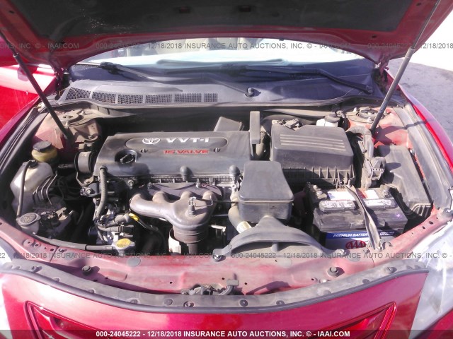 4T1BE46K47U101759 - 2007 TOYOTA CAMRY NEW GENERAT CE/LE/XLE/SE RED photo 10