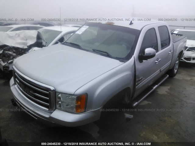 3GTP2VE74DG214499 - 2013 GMC SIERRA K1500 SLE SILVER photo 2