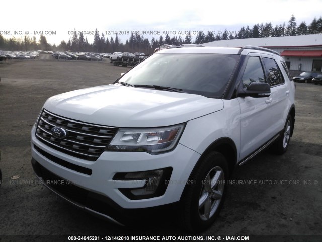 1FM5K8DH0HGB92484 - 2017 FORD EXPLORER XLT WHITE photo 2