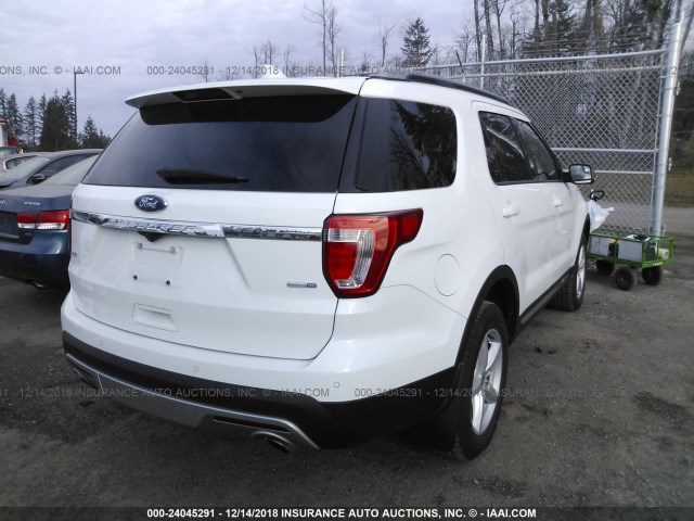 1FM5K8DH0HGB92484 - 2017 FORD EXPLORER XLT WHITE photo 4