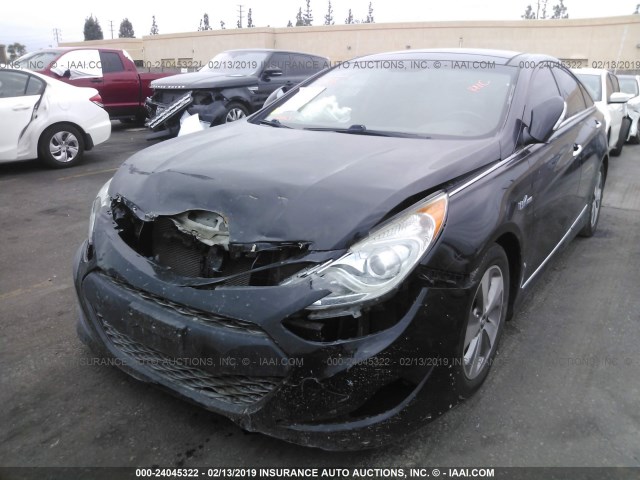 KMHEC4A41CA062765 - 2012 HYUNDAI SONATA HYBRID BLACK photo 2