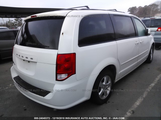 2C4RDGCG5CR257565 - 2012 DODGE GRAND CARAVAN SXT WHITE photo 4