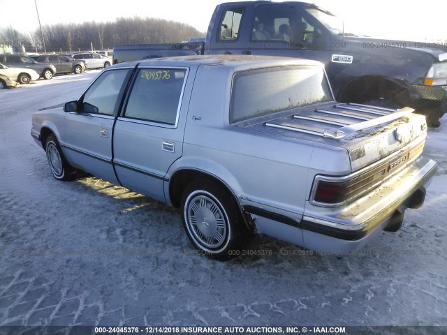 1B3XC46R3MD251422 - 1991 DODGE DYNASTY BLUE photo 3