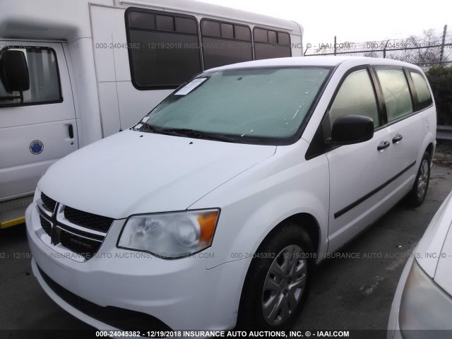 2C4RDGBG1FR615993 - 2015 DODGE GRAND CARAVAN SE WHITE photo 2