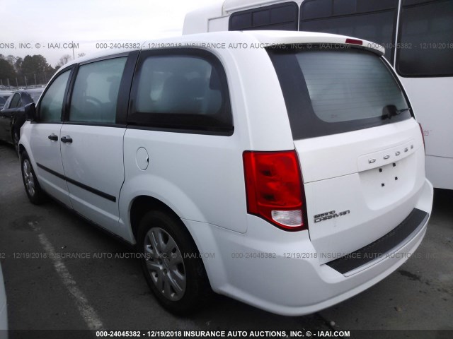 2C4RDGBG1FR615993 - 2015 DODGE GRAND CARAVAN SE WHITE photo 3