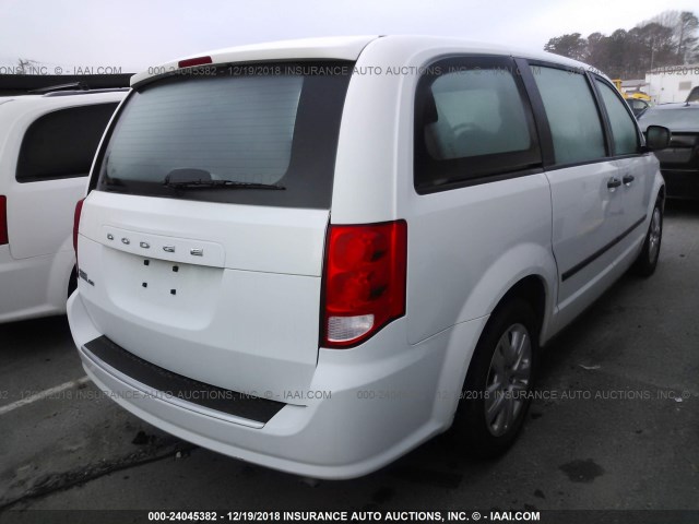 2C4RDGBG1FR615993 - 2015 DODGE GRAND CARAVAN SE WHITE photo 4