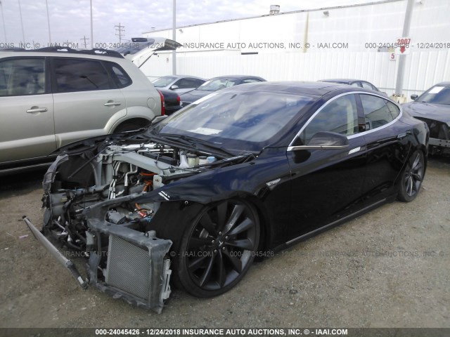 5YJSA1DP1DFP17260 - 2013 TESLA MODEL S BLACK photo 2