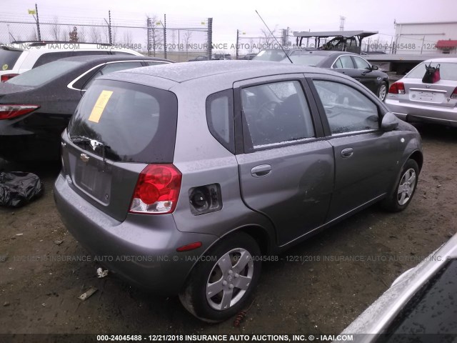KL1TD66628B178175 - 2008 CHEVROLET AVEO LS GRAY photo 4