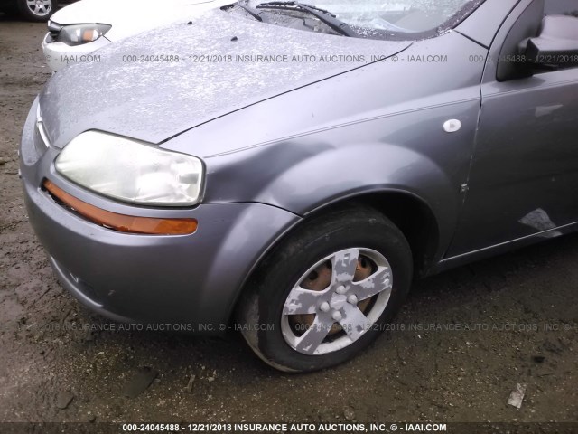 KL1TD66628B178175 - 2008 CHEVROLET AVEO LS GRAY photo 6