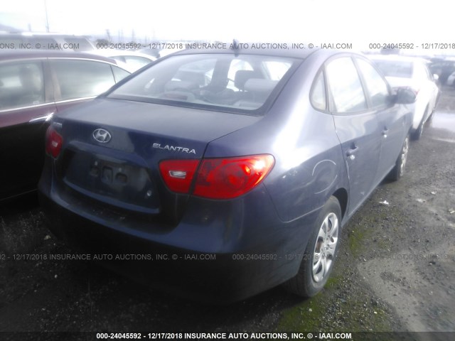 KMHDU46D19U816191 - 2009 HYUNDAI ELANTRA GLS/SE BLUE photo 4