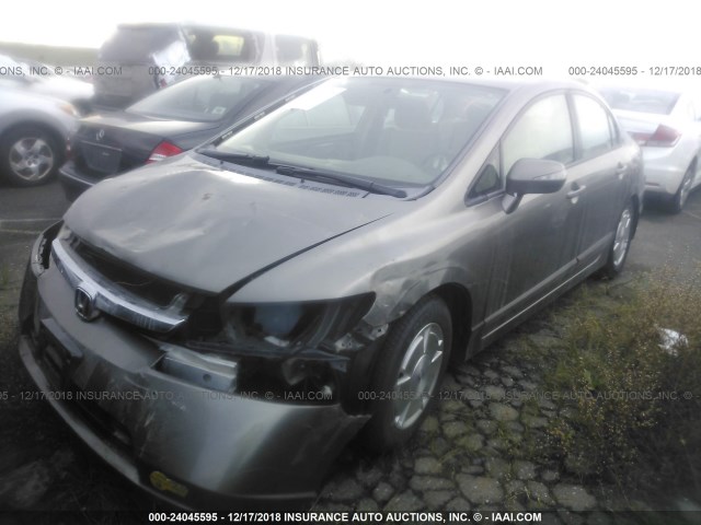 JHMFA36266S006253 - 2006 HONDA CIVIC HYBRID GRAY photo 2