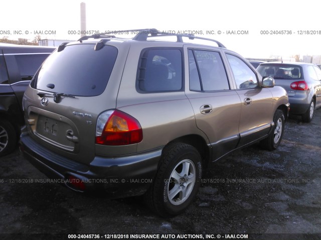 KM8SC13D64U732924 - 2004 HYUNDAI SANTA FE GLS/LX TAN photo 4