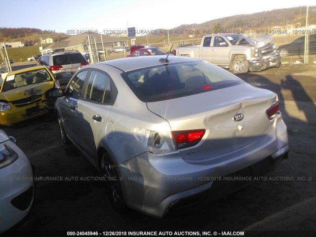 3KPA24AB8JE137430 - 2018 KIA RIO LX/S SILVER photo 3