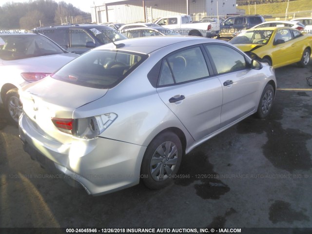 3KPA24AB8JE137430 - 2018 KIA RIO LX/S SILVER photo 4