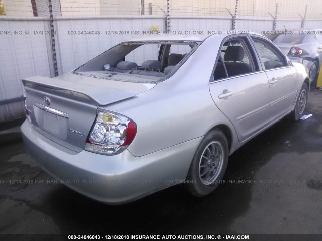 4T1BE32K16U118744 - 2006 TOYOTA CAMRY LE/XLE/SE SILVER photo 4