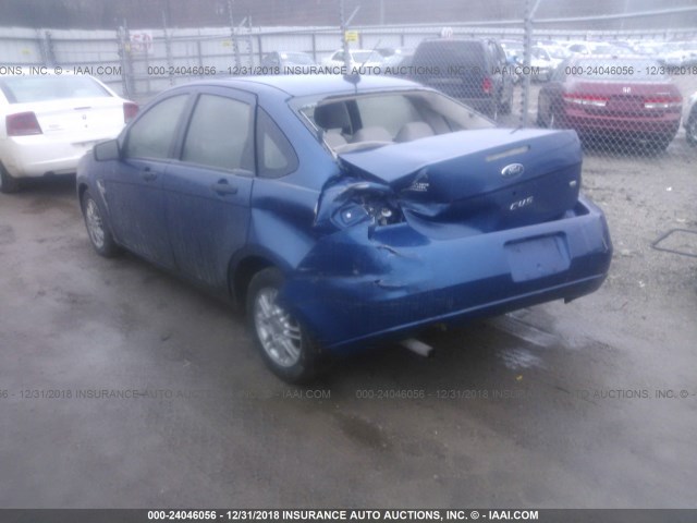 1FAHP35N48W270853 - 2008 FORD FOCUS SE/SEL/SES BLUE photo 3