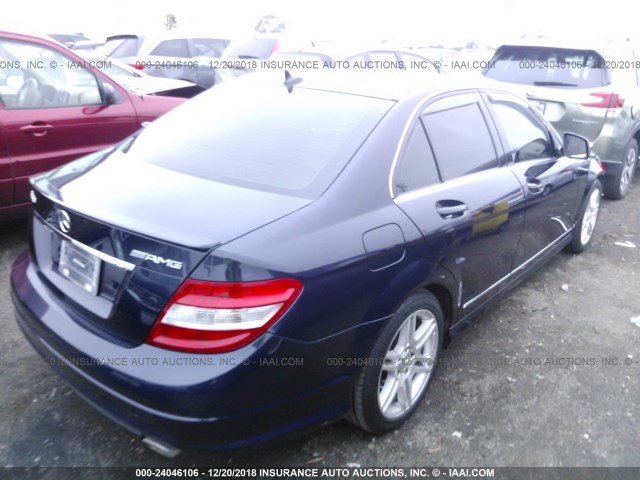 WDDGF56X89F232280 - 2009 MERCEDES-BENZ C 350 BLUE photo 4