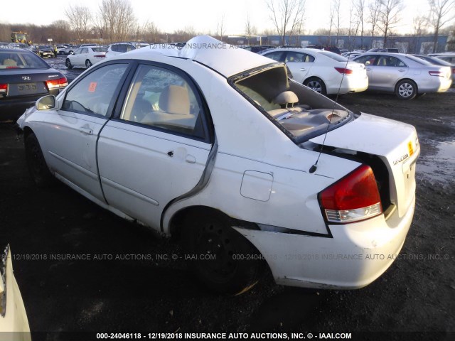 KNAFE122975450482 - 2007 KIA SPECTRA EX/LX WHITE photo 3