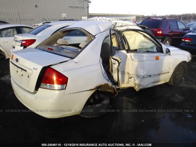 KNAFE122975450482 - 2007 KIA SPECTRA EX/LX WHITE photo 4