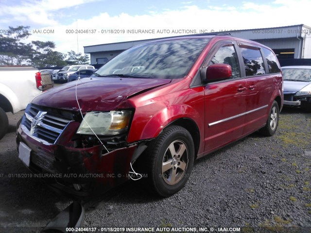 2D8HN54129R593496 - 2009 DODGE GRAND CARAVAN SXT RED photo 2