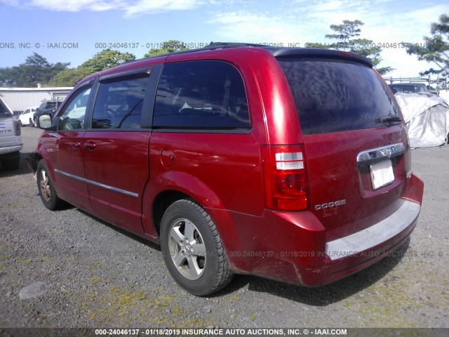 2D8HN54129R593496 - 2009 DODGE GRAND CARAVAN SXT RED photo 3