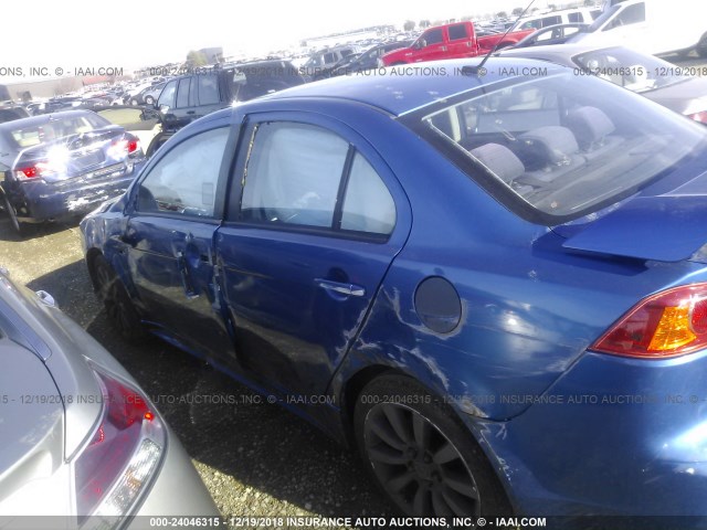 JA3AU86W99U034672 - 2009 MITSUBISHI LANCER GTS BLUE photo 6