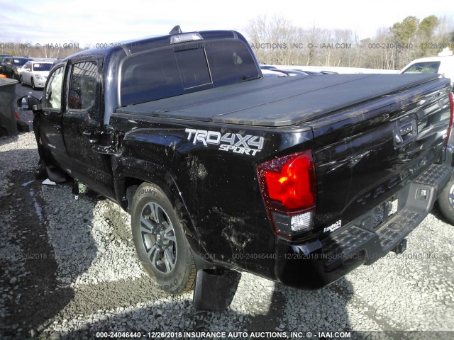 3TMCZ5AN8JM136918 - 2018 TOYOTA TACOMA DBL CAB/SR/TRDSPT/OR/PRO BLACK photo 3