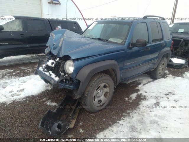 1J4GL48K93W628069 - 2003 JEEP LIBERTY SPORT/FREEDOM BLUE photo 2