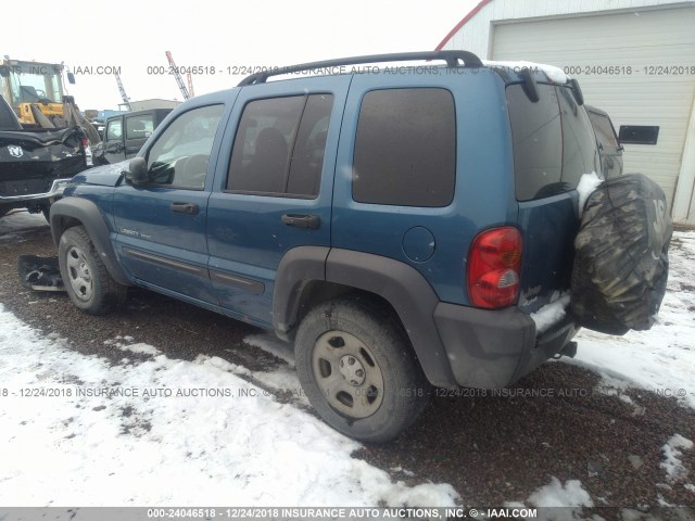 1J4GL48K93W628069 - 2003 JEEP LIBERTY SPORT/FREEDOM BLUE photo 3