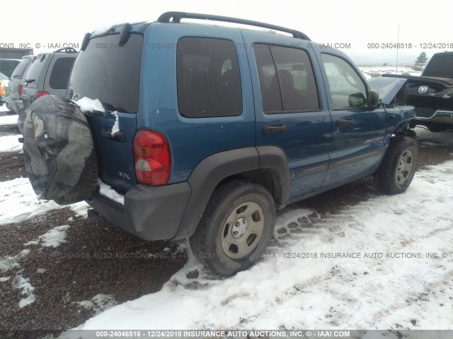 1J4GL48K93W628069 - 2003 JEEP LIBERTY SPORT/FREEDOM BLUE photo 4