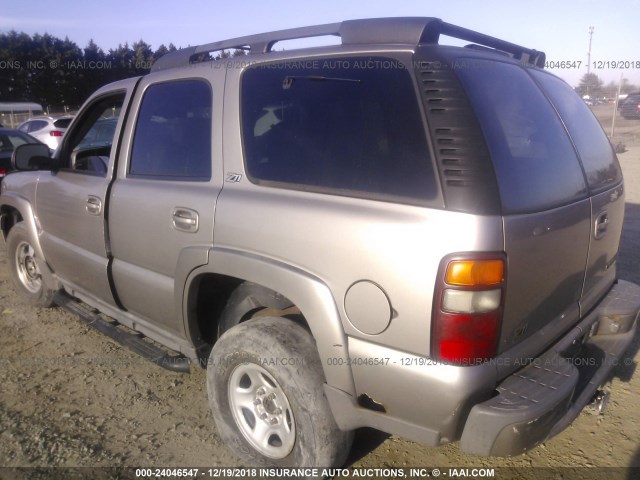 1GNEK13T71R192534 - 2001 CHEVROLET TAHOE K1500 BEIGE photo 3