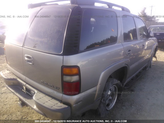 1GNEK13T71R192534 - 2001 CHEVROLET TAHOE K1500 BEIGE photo 4